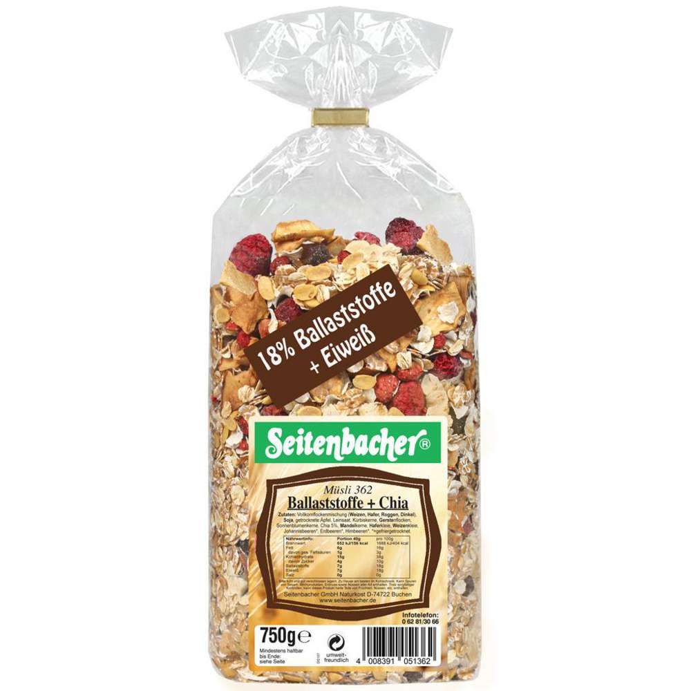 Produktabbildung Seitenbacher Ballaststoff & Eiweiß Müsli, Chia