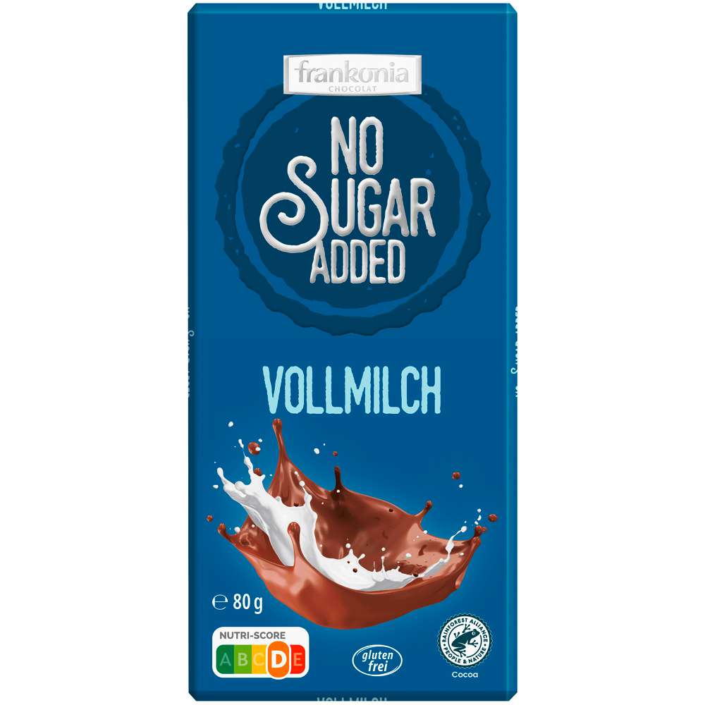 Produktabbildung FRANKONIA Tafelschokolade No Sugar Added Vollmilch