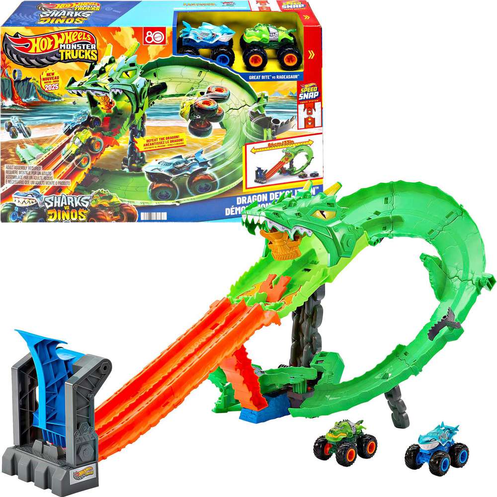 Produktabbildung Mattel Hot Wheels Monster Trucks Sharks vs. Dinos