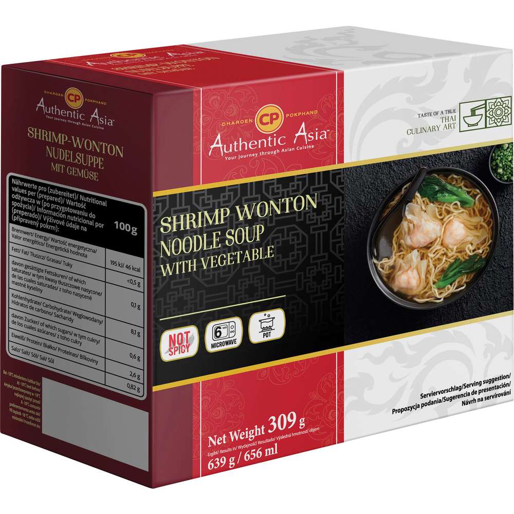 Produktabbildung Authentic Asia Shrip Wonton, Nudelsuppe mit Gemüse