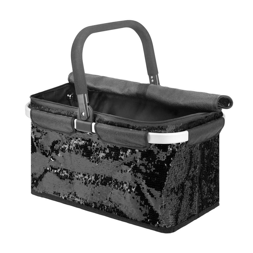 Produktabbildung Genius Einkaufskorb Falko, Pailletten schwarz