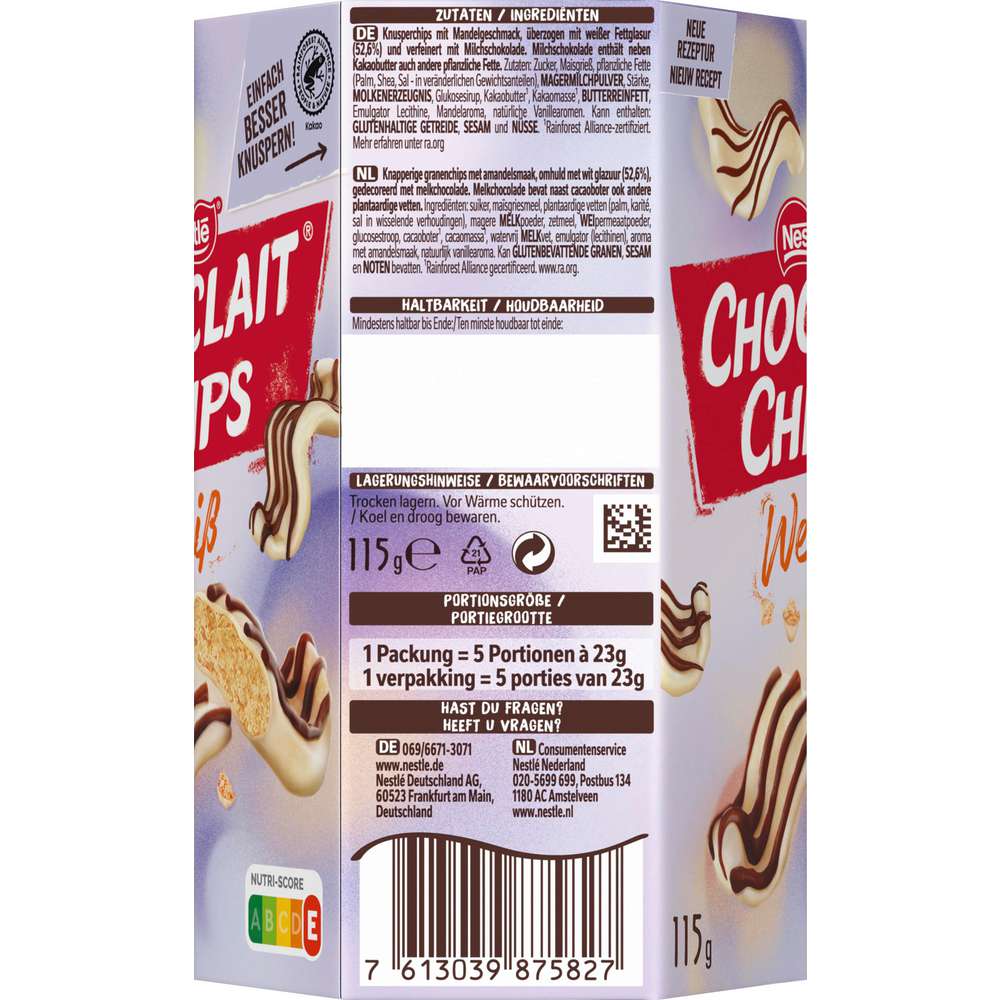 Produktabbildung Nestle Choclait Chips, White