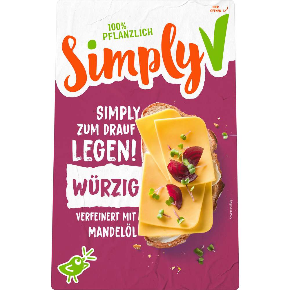 Produktabbildung Simply V Käseersatz-Scheiben, würzig