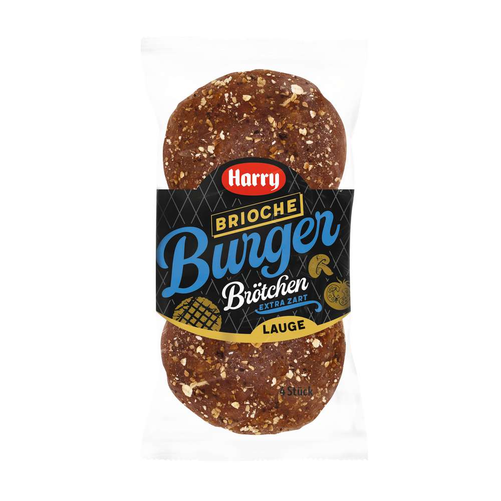 Produktabbildung Harry Brioche Burger Brötchen, Lauge