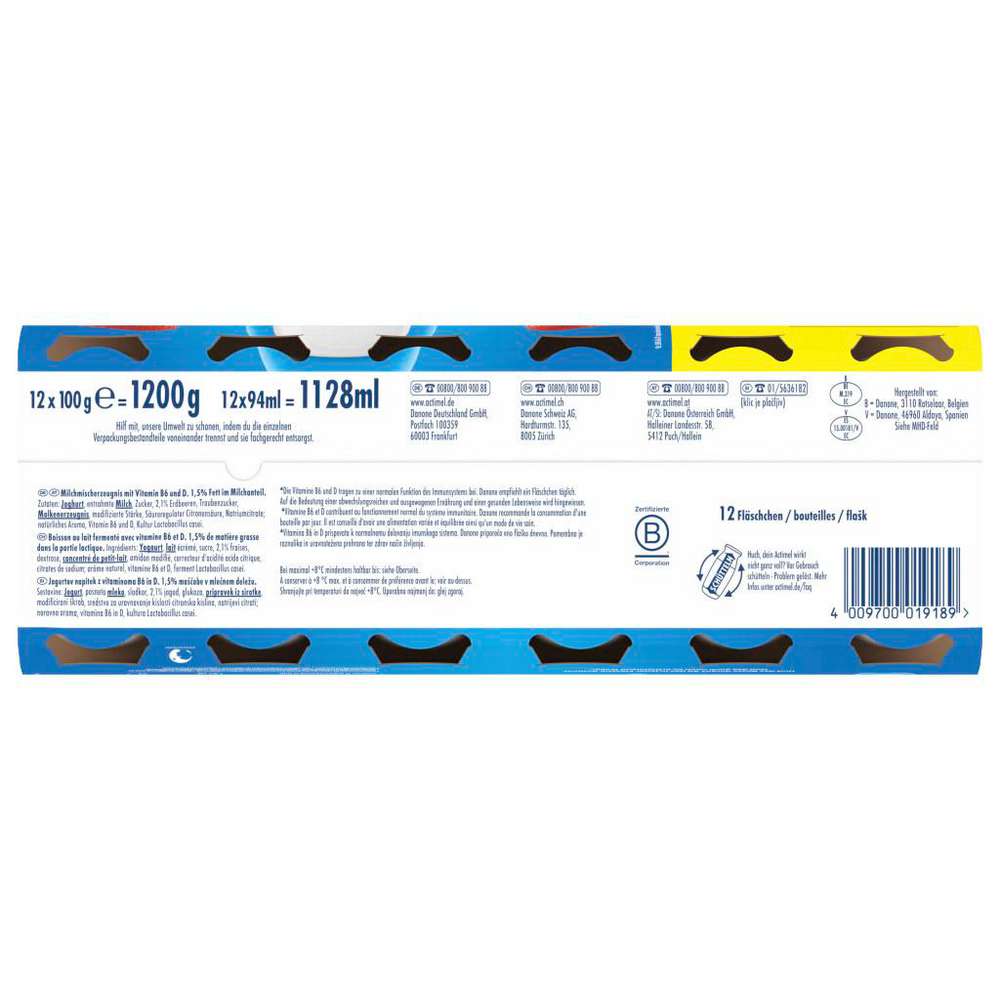 Produktabbildung Danone Actimel Trinkjoghurt, Erdbeer