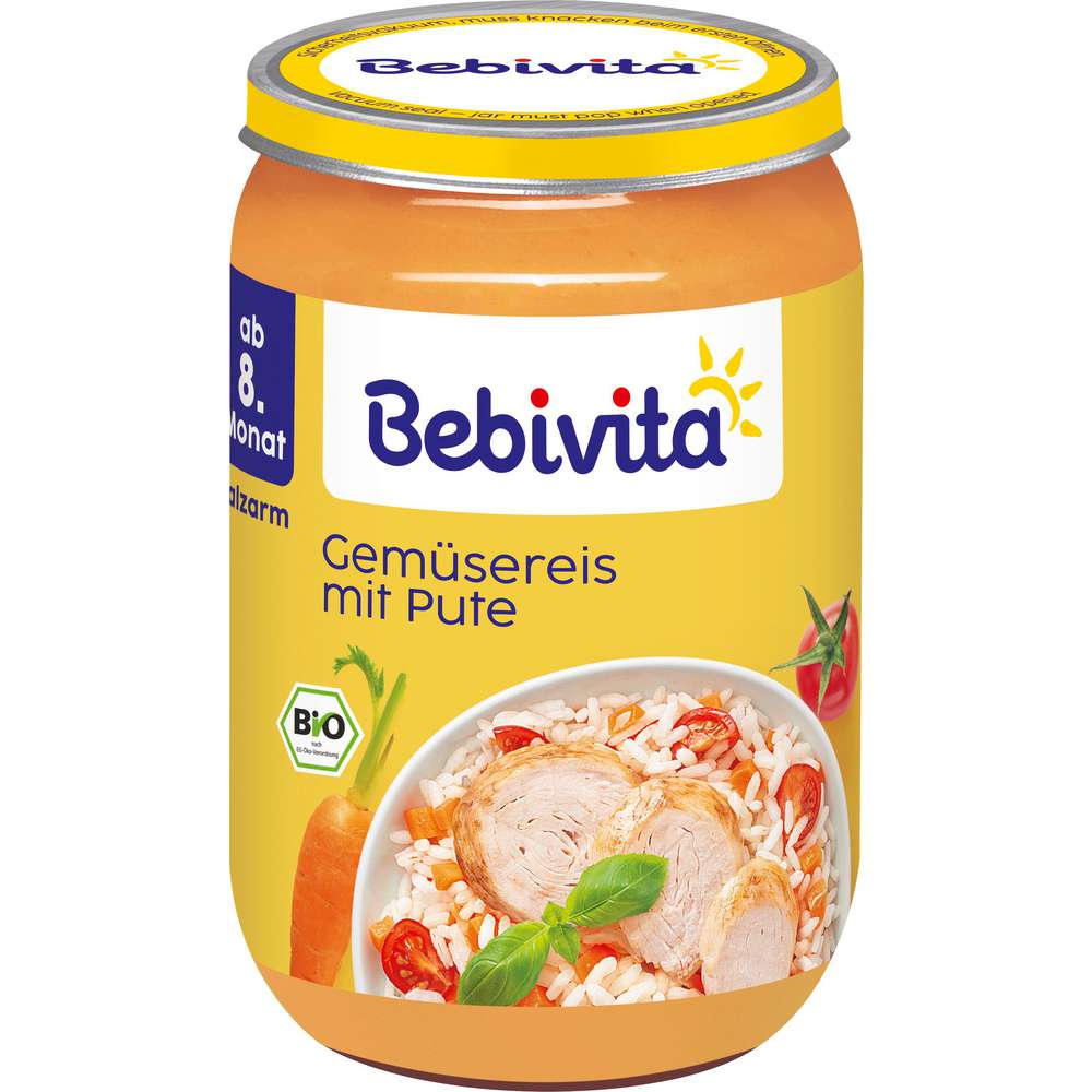 Produktabbildung Bebivita Babynahrung Menü, Gemüsereis/Pute