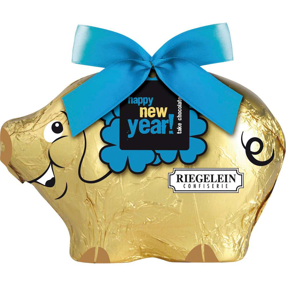 Produktabbildung Riegelein Schoko-Glücksschwein, mit Dekor