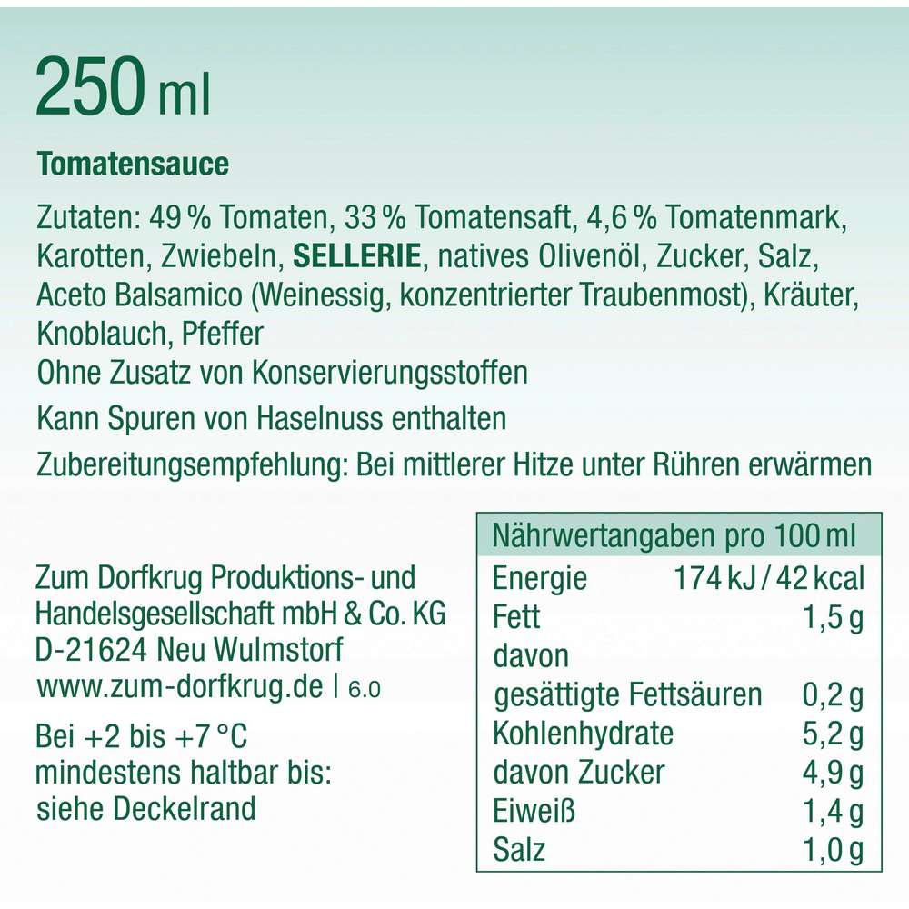 Produktabbildung Zum Dorfkrug Tomatenkrug