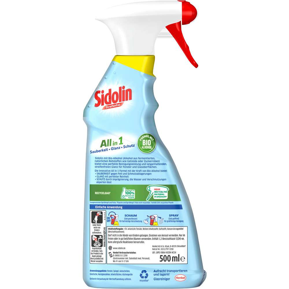 Produktabbildung Sidolin Glasreiniger, Streifenfrei Zitrus