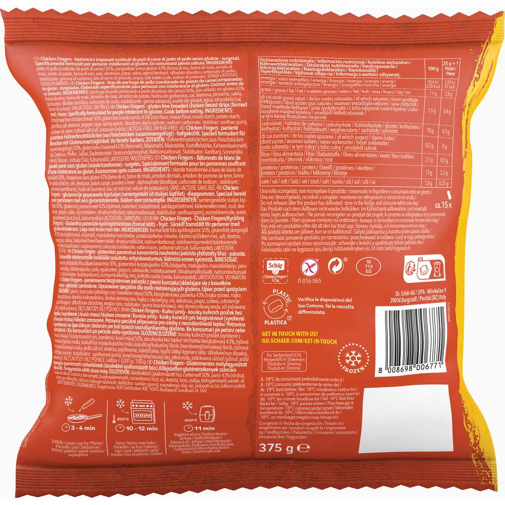 Produktabbildung Schär Chicken Fingers, glutenfrei, tiefgekühlt
