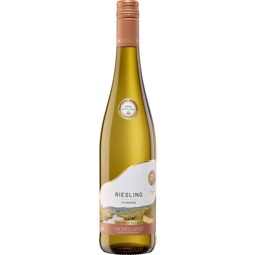 Produktabbildung Moselland Steillage Riesling Hochgewächs halbtrocken Mosel DQW, Weißwein