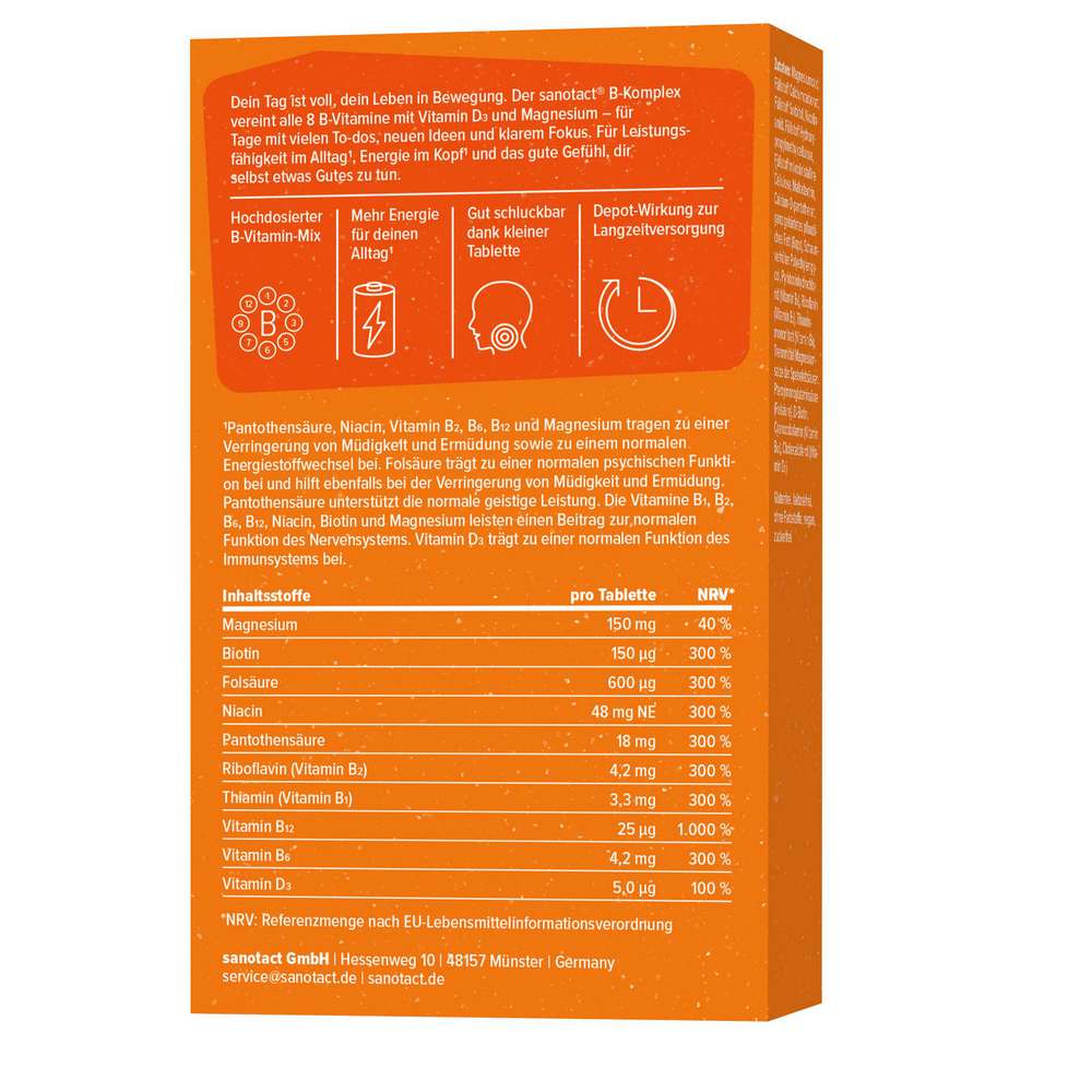 Produktabbildung sanotact B-Komplex + Magnesium + Vitamin D3
