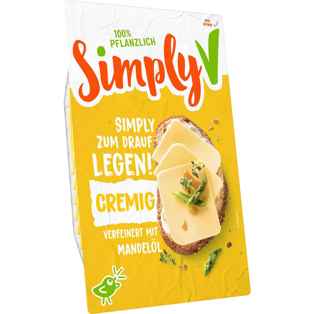 Produktabbildung Simply V Pflanzliche Käseersatz-Scheiben, cremig