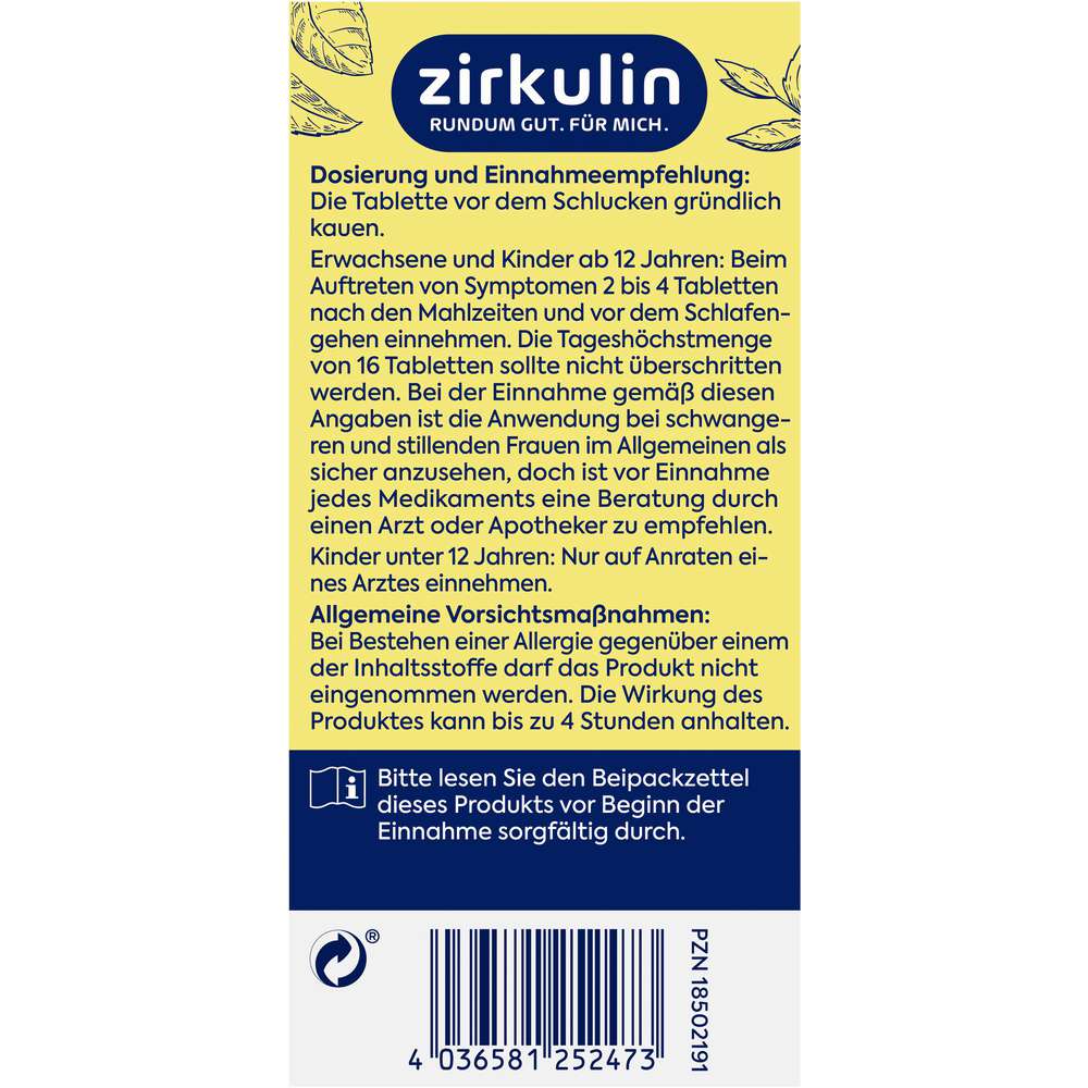 Produktabbildung Zirkulin Magen-Kautabletten