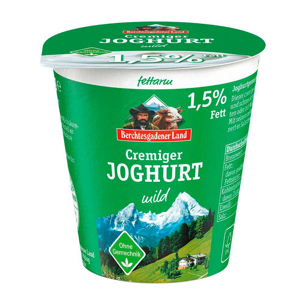 Produktabbildung Berchtesgadener Land Naturjoghurt mild, 1,5% Fett
