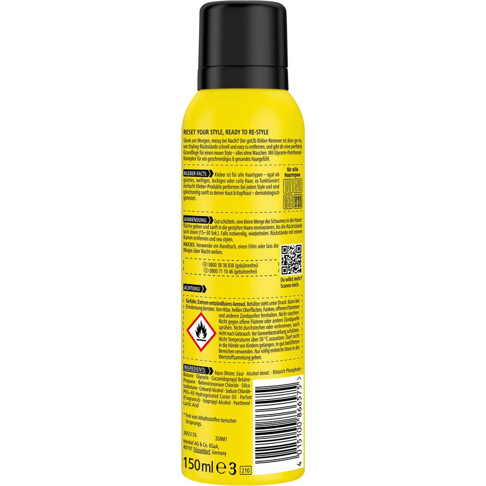 Produktabbildung Schwarzkopf got2b Styling Entferner Schaum, Kleber-Remover