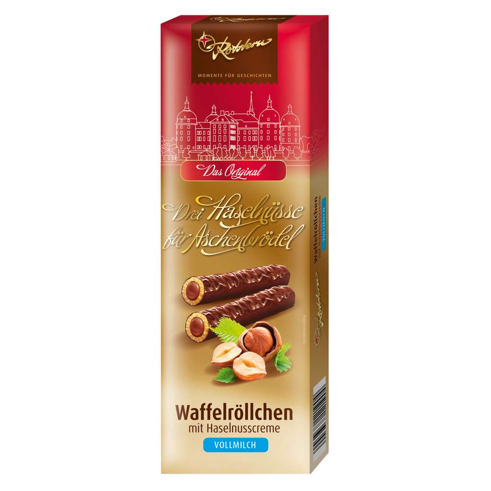 Produktabbildung Rotstern Waffelröllchen mit Haselnusscreme