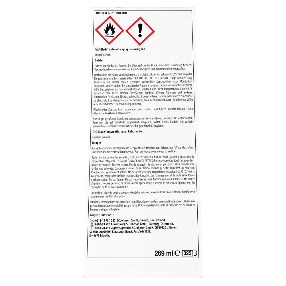 Produktabbildung Glade Lufterfrischer Automatic Spray, Relaxing Zen