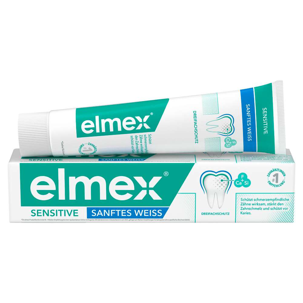 Produktabbildung elmex Zahncreme sensitive, sanftes weiß