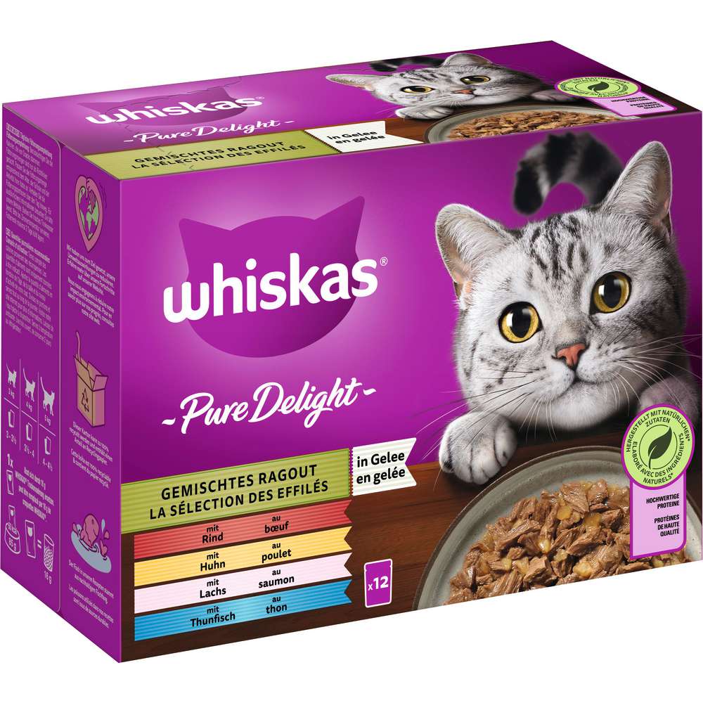 Produktabbildung Whiskas Katzen-Nassfutter, Pure Delight Gemischt