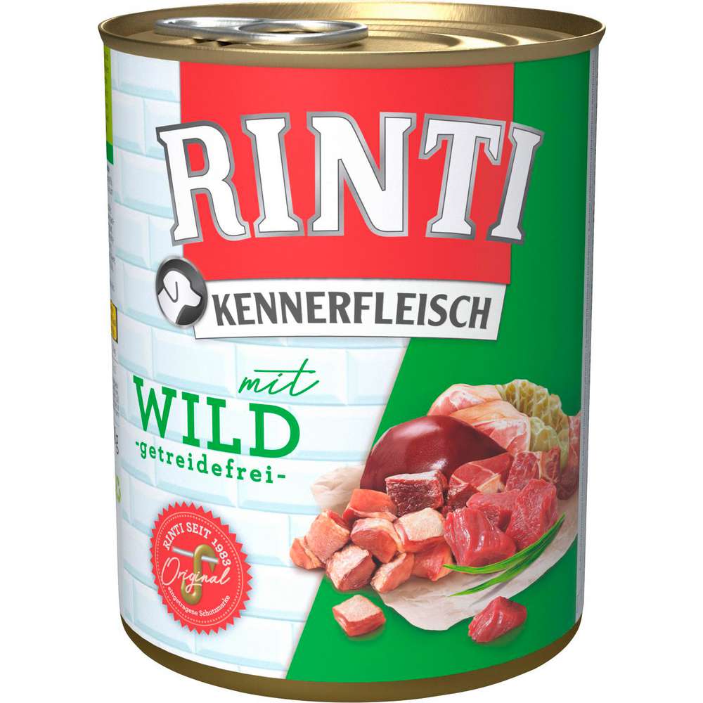 Produktabbildung Rinti Hunde-Nassfutter Kennerfleisch Wild