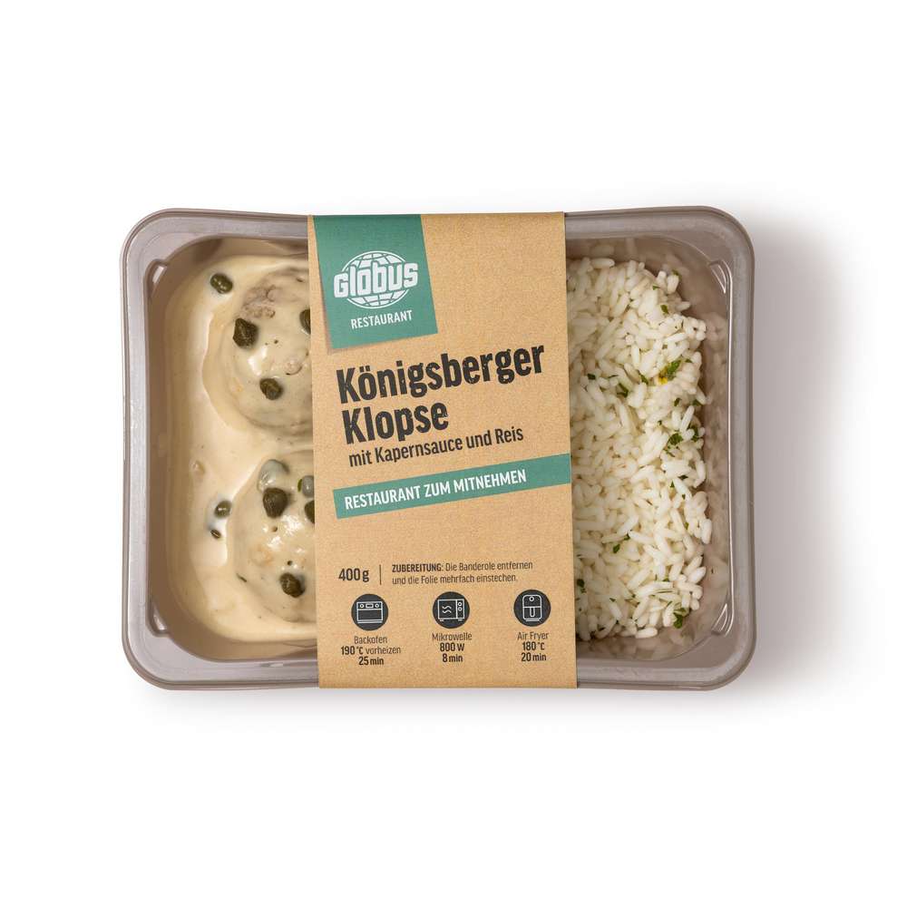 Produktabbildung GLOBUS Königsberger Klopse mit Reis