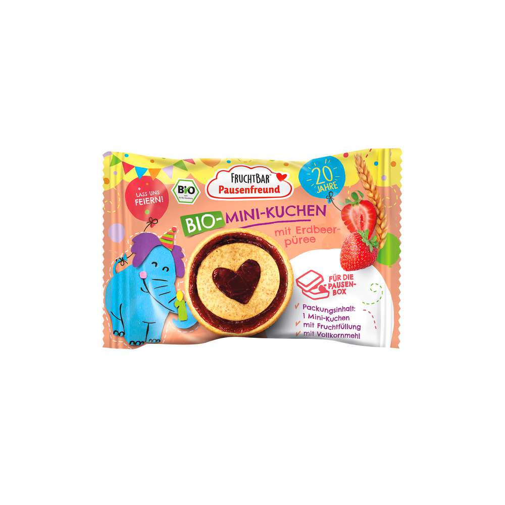 Produktabbildung Fruchtbar Bio Mini-Kuchen, mit Erdbeerpüree 