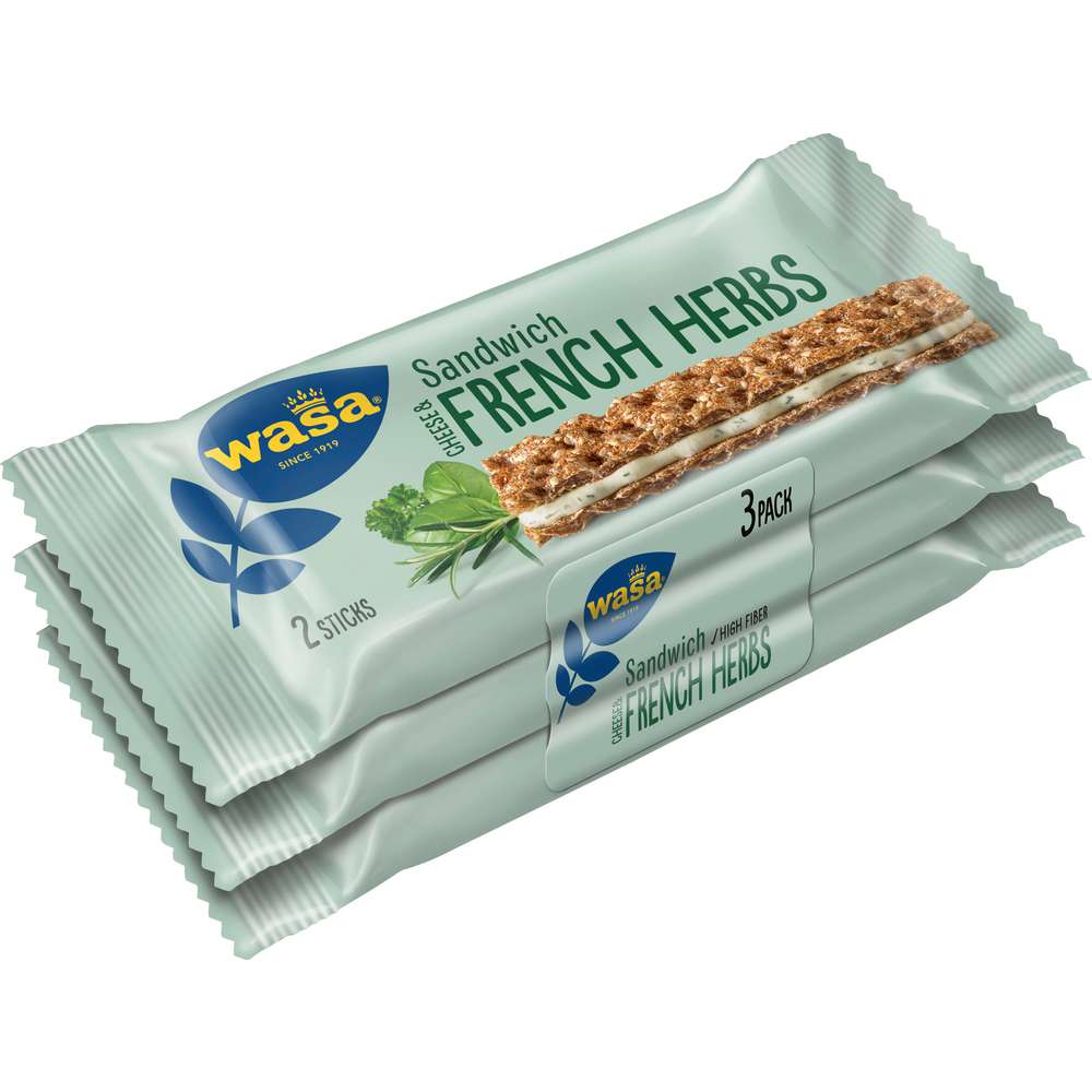 Produktabbildung Wasa Knäckebrot Sandwich, Cheese & Fresh Herbs