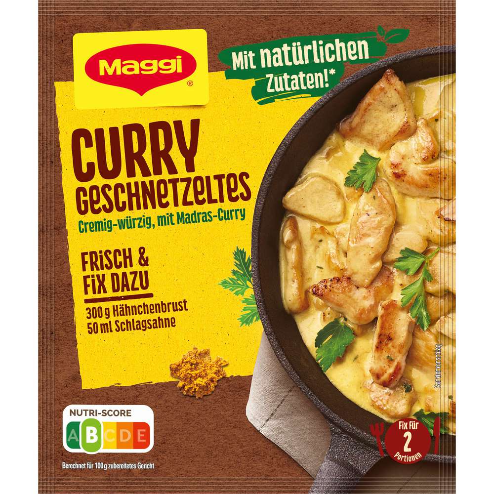 Produktabbildung Maggi Gewürzmischung, Curry Geschnetzeltes