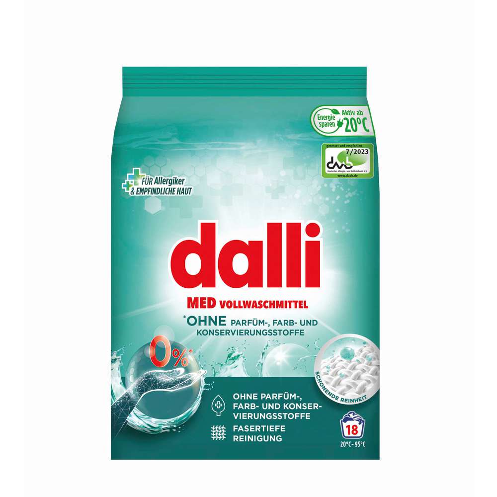 Produktabbildung Dalli Voll-Waschmittel Med,Pulver, für Allergiker & Empfindliche Haut