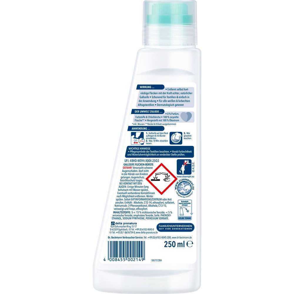 Produktabbildung Dr. Beckmann Gallseife Flecken-Bürste