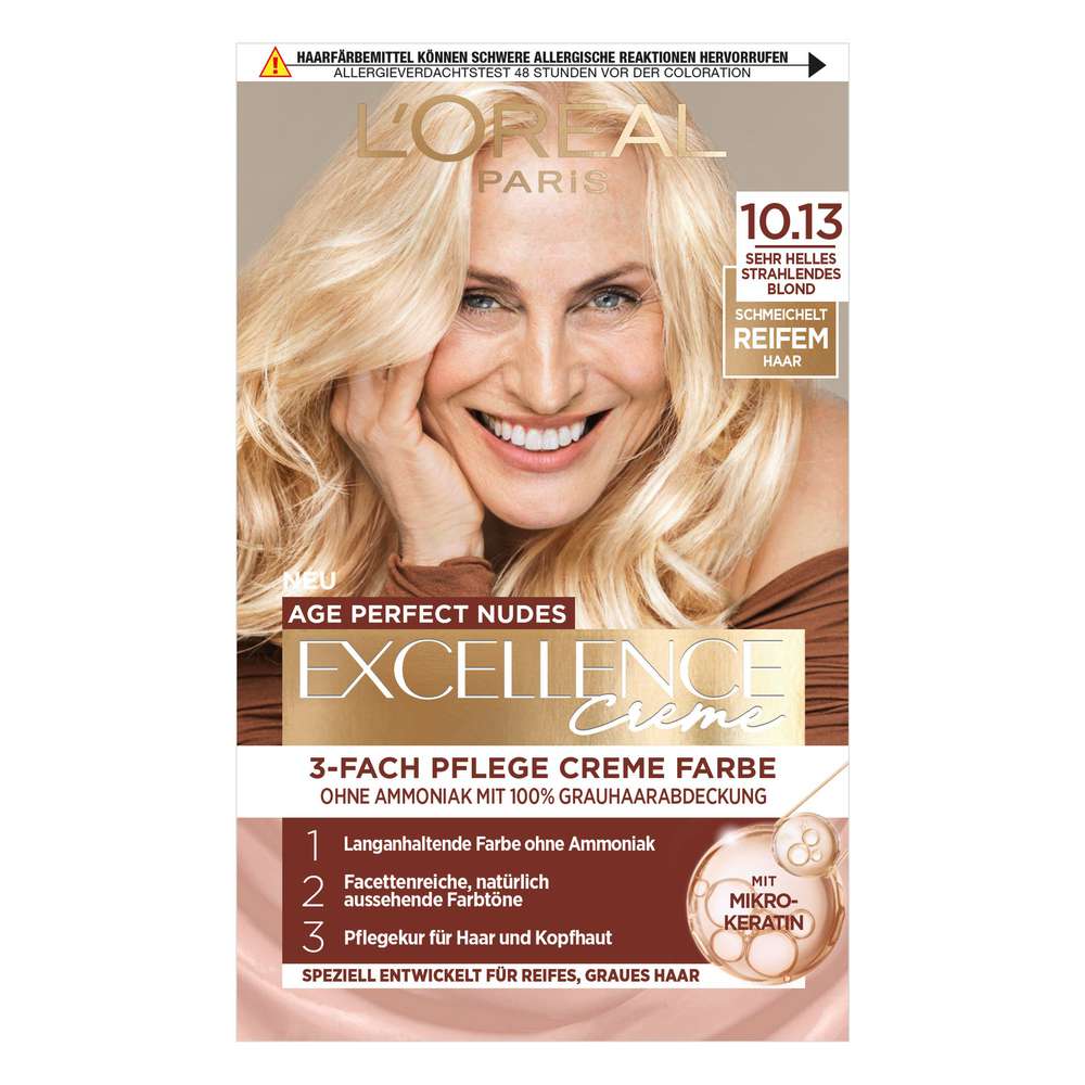 Produktabbildung L'Oreal Paris Haarfarbe Excellene Age Perfect, 10.13 Sehr helles strahlendes Blond