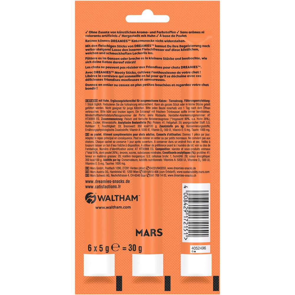 Produktabbildung Dreamies Katzen-Snack Meaty Sticks, Huhn