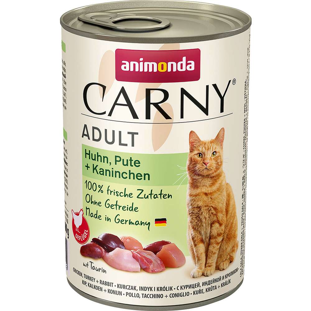 Produktabbildung animonda Katzen-Nassfutter Carny, Huhn/Pute/Kaninchen