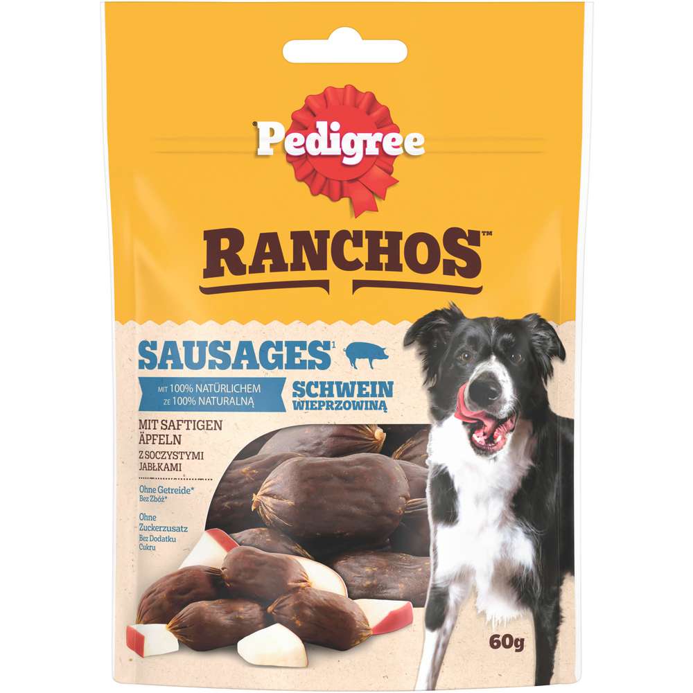 Produktabbildung Pedigree Hunde-Snack Ranchos, Würstchen/Schwein