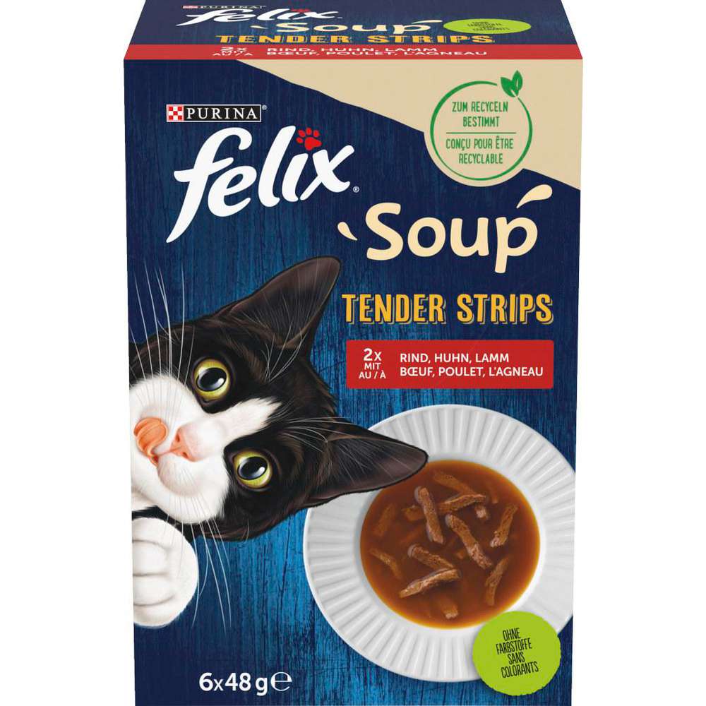 Produktabbildung Felix Katzen-Nassfutter Soup, Tender Strips Land