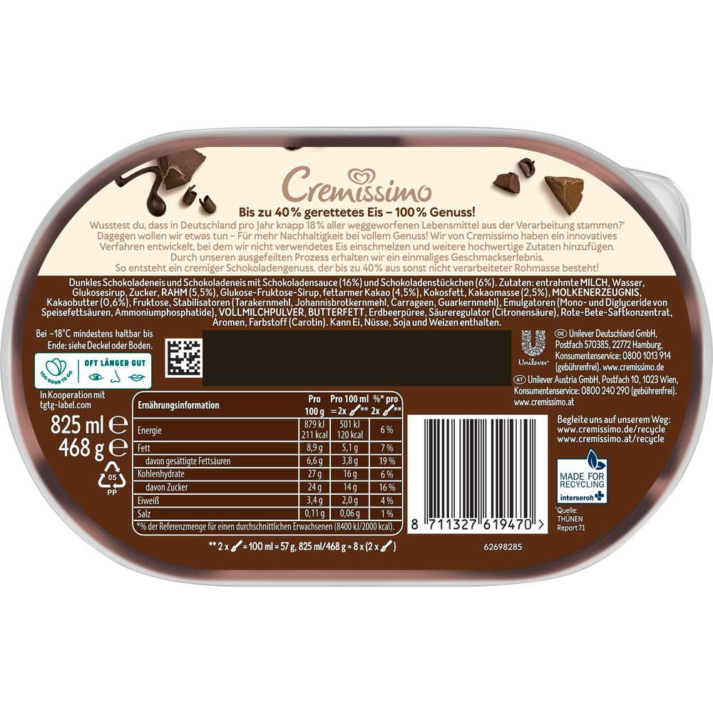 Produktabbildung Mövenpick Eis Cremissimo, Schokolade