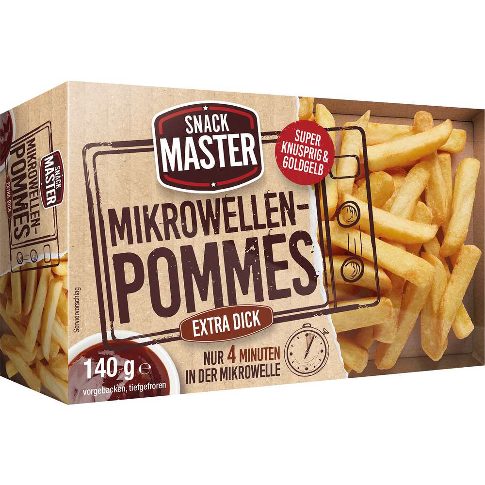 Produktabbildung Snackmaster Mikrowellen Pommes, extra dick, tiefgekühlt