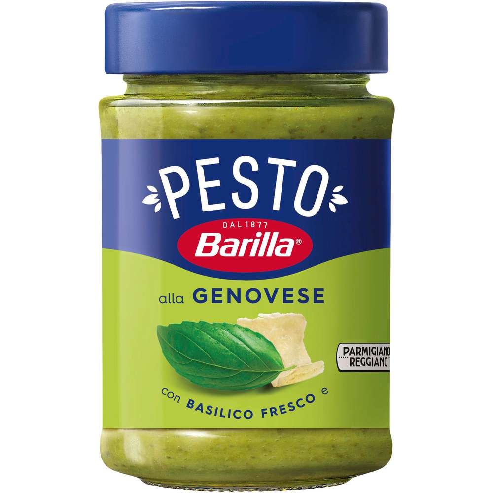 Produktabbildung Barilla Pesto Genovese mit frischem Basilikum