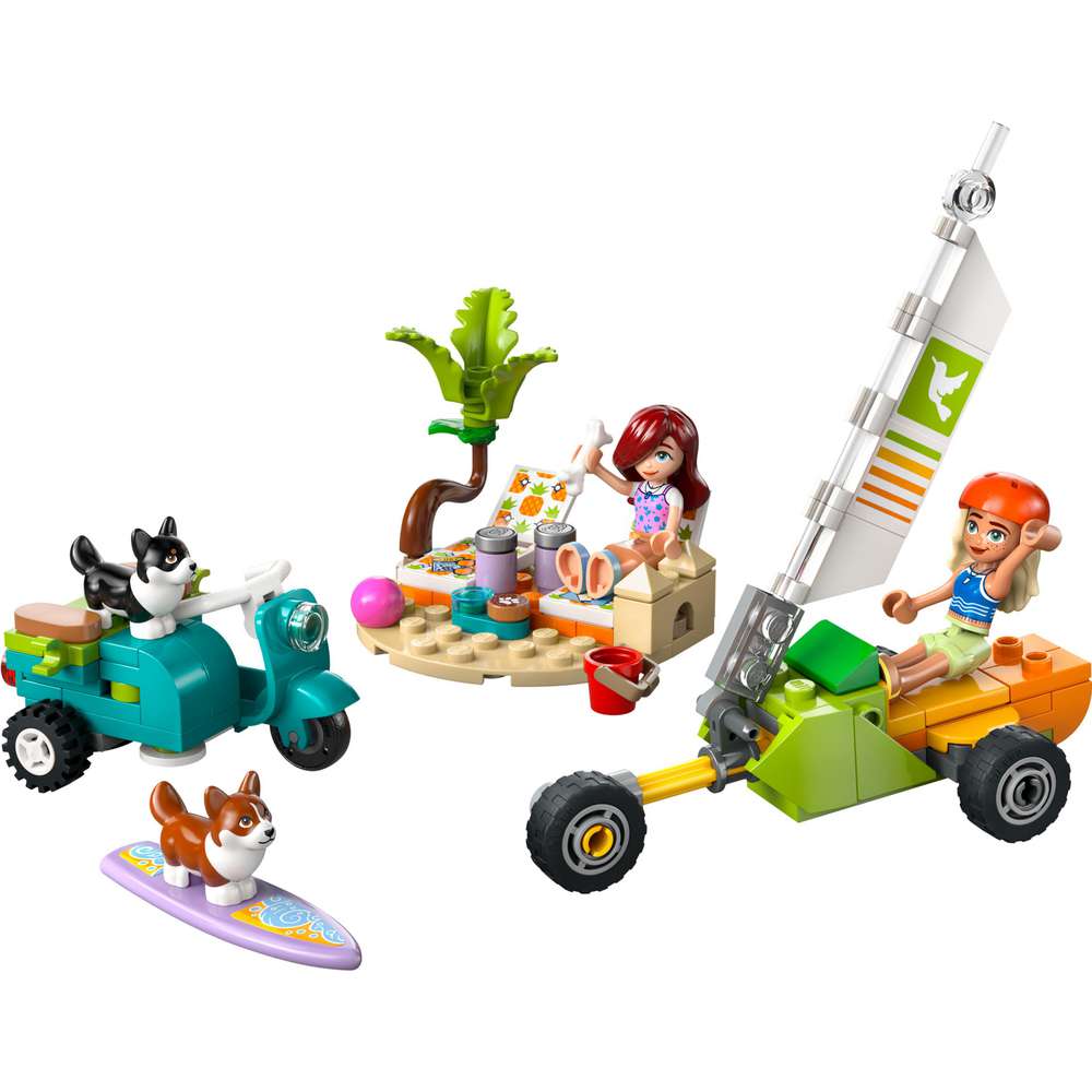 Produktabbildung Lego LEGO Friends Strandabenteuer mit Hunden, Set mit Corgis, Surfbrett 42641