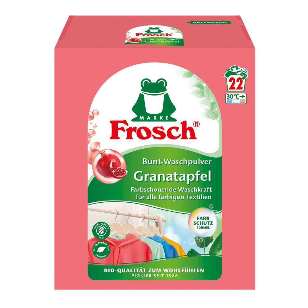 Produktabbildung Frosch Bunt-Waschmittel Pulver, Granatapfel