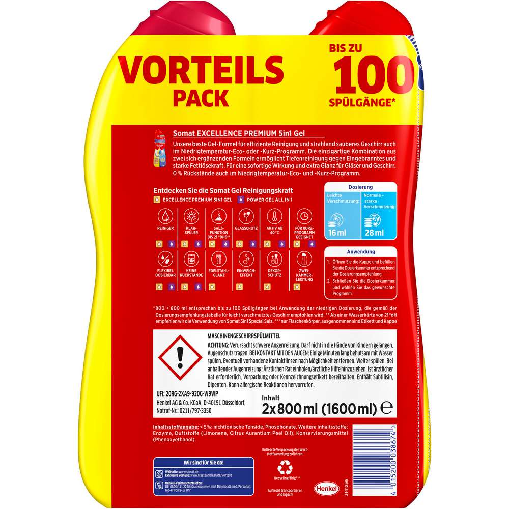 Produktabbildung Somat Spülmaschinen-Gel Excellence Premium 5in1