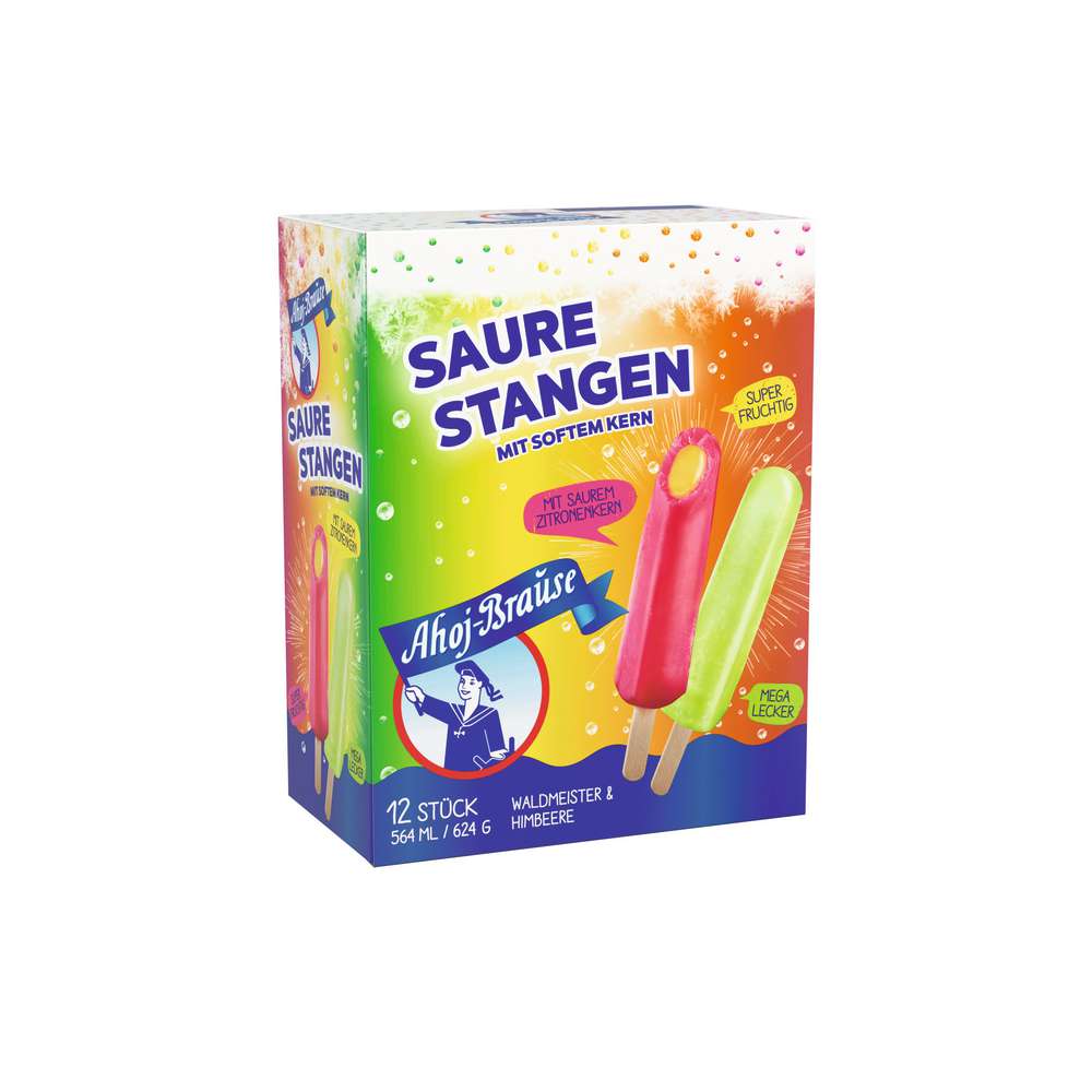 Produktabbildung Ahoj-Brause Stiel-Eis Saure Stangen