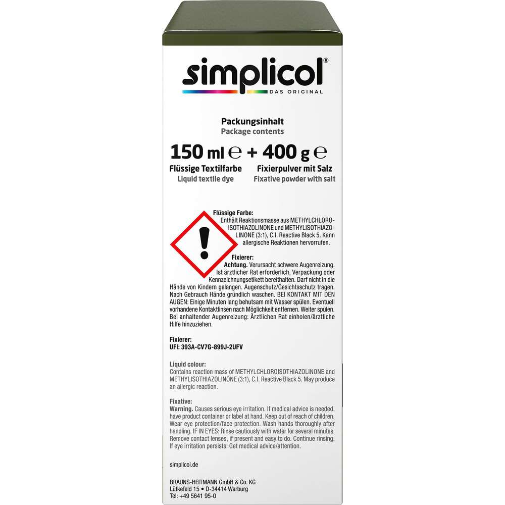 Produktabbildung simplicol Textilfarbe intensiv, Oliv-Grün