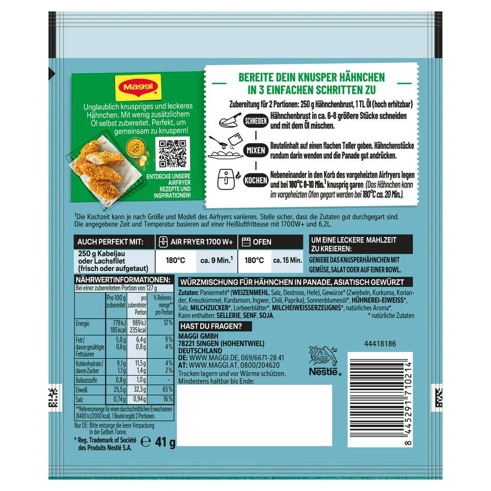 Produktabbildung Maggi Fix-Würzmischung Airfryer, Curry Knusper Hähnchen