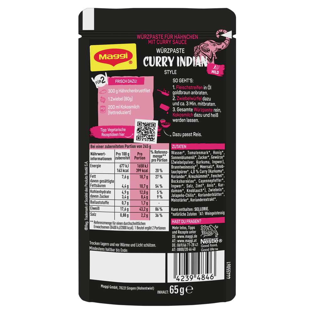 Produktabbildung Maggi Food Travel Würzpaste, Curry Indian Style
