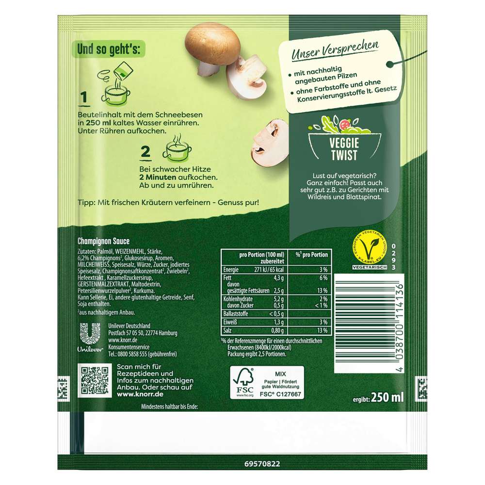 Produktabbildung Knorr Feinschmecker Champignon Sauce