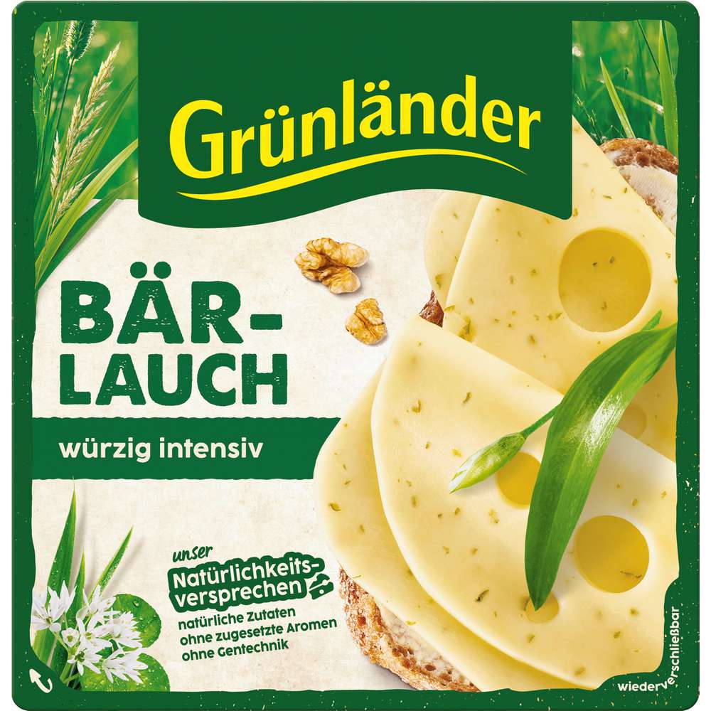 Produktabbildung Grünländer Käsescheiben Bärlauch