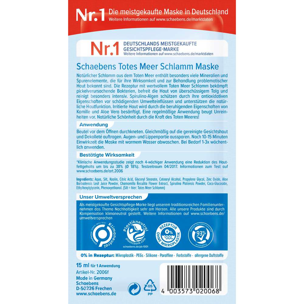 Produktabbildung Schaebens Maske, Totes Meer