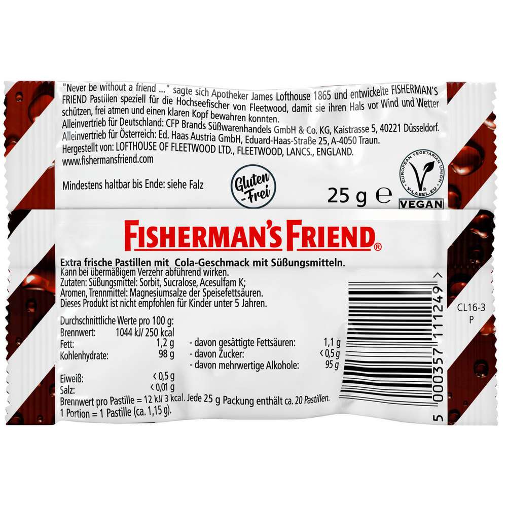 Produktabbildung Fisherman's Friend Cola Pastillen, ohne Zucker